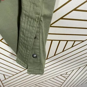 3x1 Simone Trouser Pants Cropped Side Slits Utility Chino Mid Rise Green 26‎ thumbnail 7