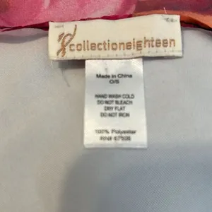 Collectioneighteen black w/pink flowers sheer scarf wrap Approx 73” long EUC thumbnail 3