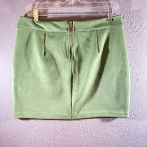 1095 | Vero Moda Faux Suede Mini Skirt‎ Sage Green Womens Large thumbnail 2