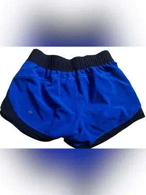 Lululemon Two With One Short (Reversible 3") Black / Jet Stream Size 6 Gym Run thumbnail 2