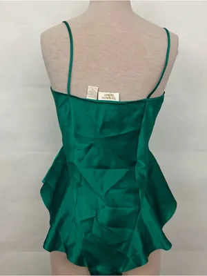 Victoria’s Secret vintage gold label Emerald Lace-Trim Satin Bodysuit medium thumbnail 3