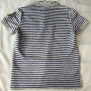 Faconnable Polo Shirt Womens M Gray Lavender‎ Stripe Preppy Golf Casual Tennis thumbnail 7