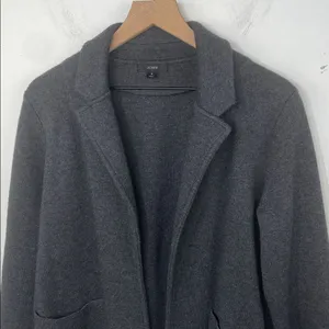 J.Crew Merino Wool Blend Open Front Cardigan Jacket Charcoal Gray Small thumbnail 2