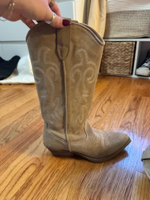 Grey Suede Western Target Cowboy Boots thumbnail 3