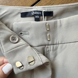 Quince Stretch Straight Leg Trouser Pants‎ Women XS Taupe Brown Minimalist NWT thumbnail 7