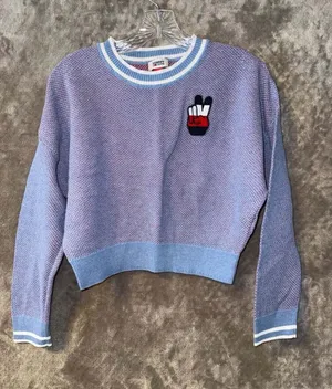 Tommy Jeans Women's Purple Buffalo Ridge Double Knit Sweater Size M thumbnail 1