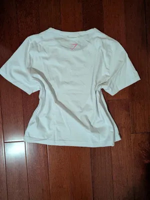 Gymshark Pink Rhinestone Logo Cropped Tee Size L thumbnail 2