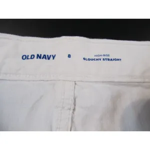 Old Navy Women’s High‑Rise Slouchy Straight White Denim Cut‑Off Shorts Size 8 thumbnail 3