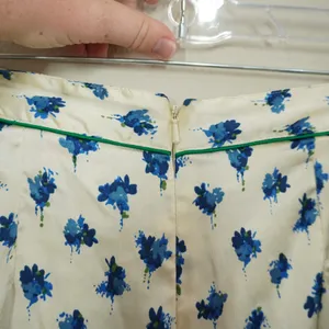 Kate Moss Topshop Blue Floral Satin Wide Leg Trouser Pants Y2K Vintage Chic thumbnail 6