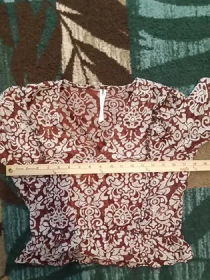 Anthropologie Jacquard Peasant Blouse Burgundy Sheer Ballon Sleeves Boho thumbnail 9