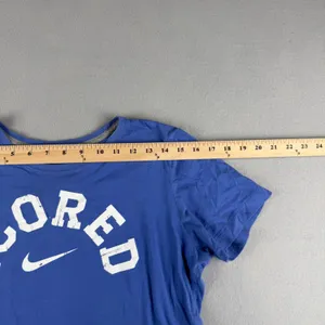 Nike Womens Scored Graphic T-Shirt Blue Slim Fit Short Sleeve Tee XL thumbnail 4