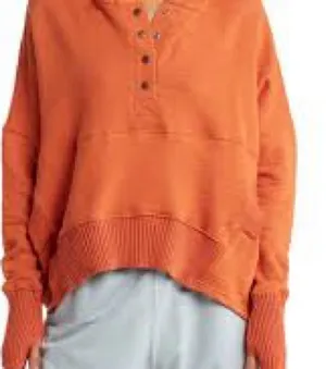 FP Movement Honey Dove‎ Orange Relaxed Oversized Pullover Hooded Sweatshirt thumbnail 1