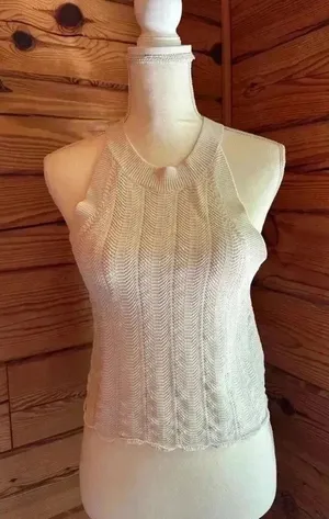 Aritzia Wilfred Knit Halter Tank – Ivory, Size Medium thumbnail 1