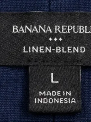 Banana Republic Navy Linen-Blend Button Front Top NWT thumbnail 3