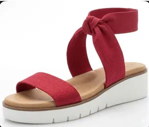 NEW Corso Como‎ Blayke Women's Sandals Wedge Ankle Strap Size 7.5 Red thumbnail 1