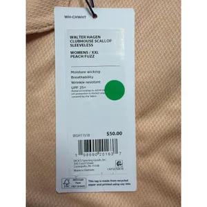 Walter Hagen Clubhouse Scallop Sleeveless Golf Polo Peach Fuzz XXL‎ WGH11518 thumbnail 4