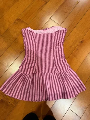 Free people surefire pink striped strapless dress thumbnail 8