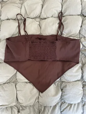 H&M Brown Scarf Top thumbnail 3