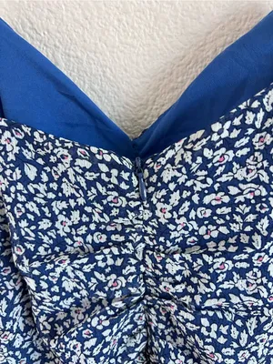 Lulus Women's Walk‎ the Walk Blue Floral Print Ruched Bodycon Mini Dress thumbnail 6