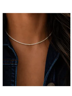 Revolve x Adina Eden Thin Tennis Choker in Gold thumbnail 5