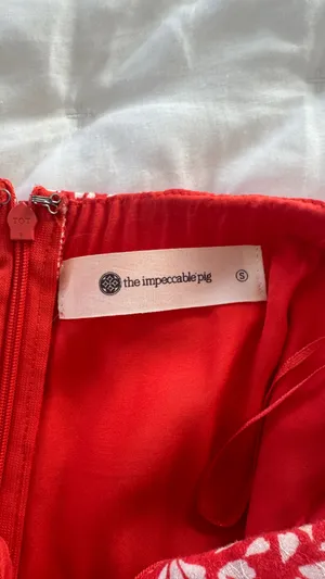 Impeccable Pig Orange and White Romper thumbnail 6
