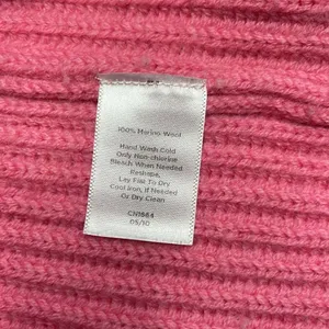 Talbots hot pink knit merino wool blazer cardigan Large thumbnail 4