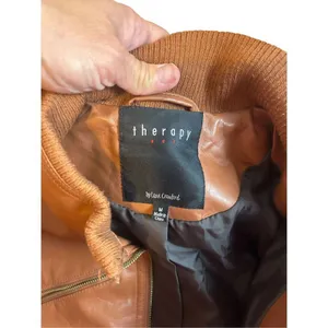 Therapy by Lane Crawford Women’s M Brown Faux Leather Moto Jacket thumbnail 6