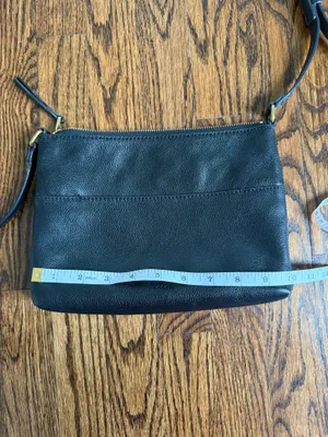 Fossil EW Fiona Crossbody Pebbled Leather Black Cognac Small Pockets Travel thumbnail 12