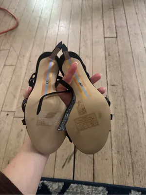 Sam Edelman Black Strappy Evening Sandals with Beaded Detail thumbnail 4