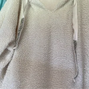 Women’s 3X White Hooded Sweatshirt. White thumbnail 3