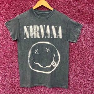 Nirvana Nevermind Tour Art Dead Eye Smiley Grunge Band Tee S thumbnail 1