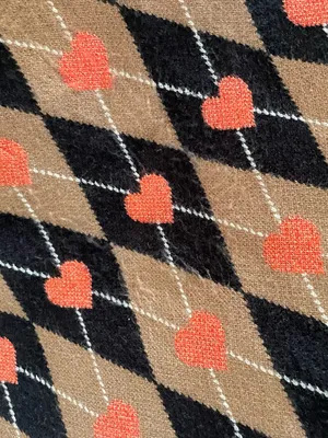 Anthropologie Maeve Heart Argyle V-Neck Knit Sweater Vest in Size Small thumbnail 6