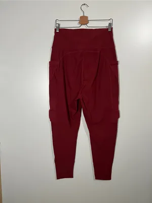 Free People Movement Take A Hike Harem Pants Cargo Pockets Brick Red Size Medium thumbnail 4