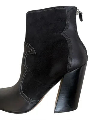 EUC Dolce Vita Leather Noraya Western Heeled Boots Black Size 7.5 thumbnail 2