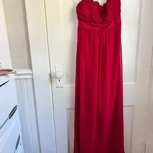 Phoebe Couture Silk Ruched Sweetheart Halter Maxi Dress Red Raspberry Size 6 thumbnail 7