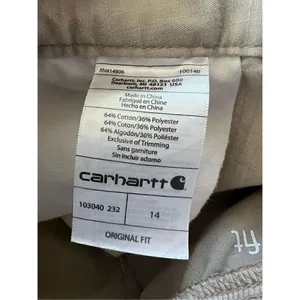 Carhartt Khaki Original Fit Cuffed Roll Tab Hem Shorts Size 14 thumbnail 6