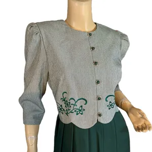 Miss Dorby Vintage 1990'S Green & White One Piece Dress With Tie Back Belt (6p) thumbnail 8