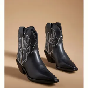 Reformation Otto Mini Western Boots Black White Size 7.5 * thumbnail 5