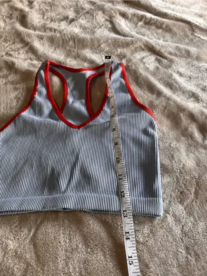 FREE PEOPLE Ribbed Light Blue Sports Bra Crop Tank Top Women’s Sz S EUC thumbnail 5