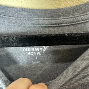 OLD NAVY ACTIVE Grey Soft Athletic Long Sleeve T Shirt w Thumbholes Size Large thumbnail 2