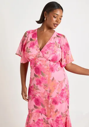 Boohoo Floral Wedding Guest Dress thumbnail 3
