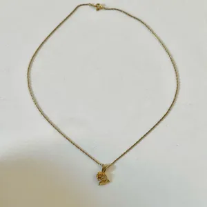 Trifari vintage gold tone flower pendant.necklace thumbnail 10