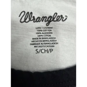 Wrangler Women's Small Sleeveless Raglan Logo Tank Top Black White Western thumbnail 4