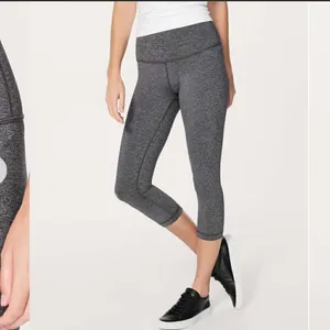 Lululemon Wunder Under Crop (Hi-Rise) *Luxtreme 21" Heathered Black thumbnail 2