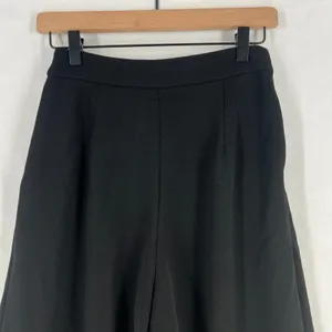 Shein Palazzo Crepe Pants Womens XS Black Pleated Side Zip‎ High Rise Wide Leg thumbnail 8