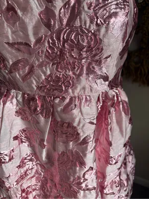 Anthropologie NWT Endless Rose Pink Floral Jacquard Strappy Party Dress Size M thumbnail 4