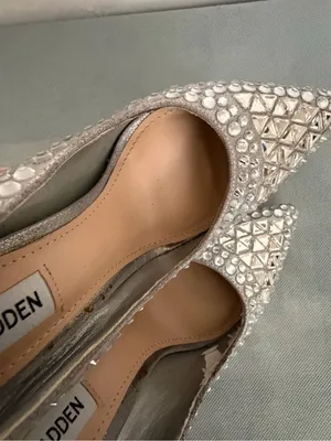 Steve Madden Women Rhinestone Pumps Silver Pointed Toe Heels Sz 6M Vivid-S(B261) thumbnail 12