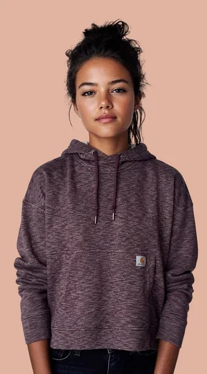 Carhartt Women's Relaxed Fit Plum Cowl Neck Pullover Hoodie thumbnail 1