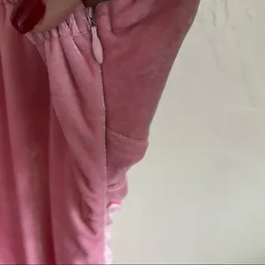 Unbranded Bubblegum Pink Velour Body Con Faux Wrap Mini Dress‎ thumbnail 5