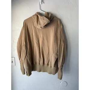 Bucket List Hoodie Womens Small Tan Pullover‎ Snap Neck Ribbed Hem Thumbholes thumbnail 8